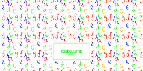 colorful letters pattern with the first 7 letters of the alphabet
