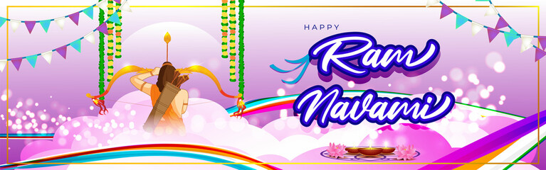 Vector illustration concept of Spring Hindu festival, Shree Ram Navami