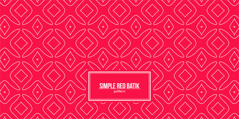 simple beautiful white batik pattern combined with red background
