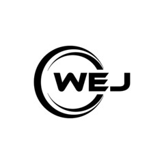 WEJ letter logo design with white background in illustrator, vector logo modern alphabet font overlap style. calligraphy designs for logo, Poster, Invitation, etc. - obrazy, fototapety, plakaty