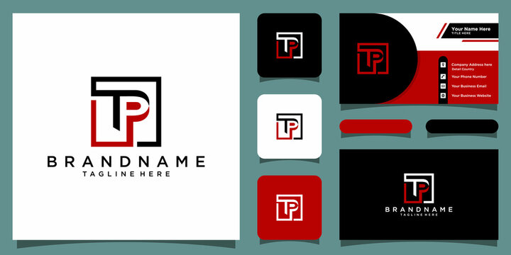 Initial Letter TP Logo Template Design with business card design