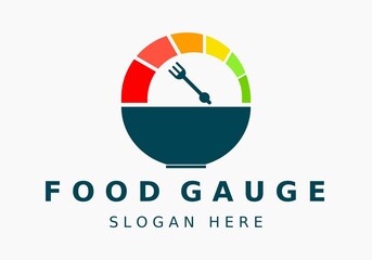 fast food delivery dial gauge logo vector icon illustration