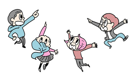 びっくり注目する子供たち