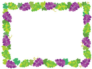 葡萄のフレームイラスト