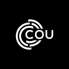 COU letter logo design on black background. COU creative initials letter logo concept. COU letter design.