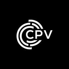 CPV letter logo design on black background. CPV creative initials letter logo concept. CPV letter design.