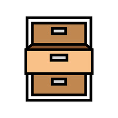drawer open color icon vector. drawer open sign. isolated symbol illustration