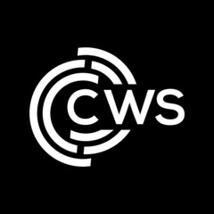 CWS letter logo design on black background. CWS creative initials letter logo concept. CWS letter design.