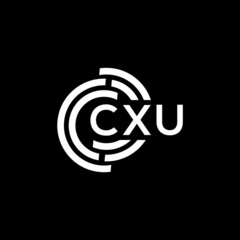 CXU letter logo design on black background. CXU creative initials letter logo concept. CXU letter design.