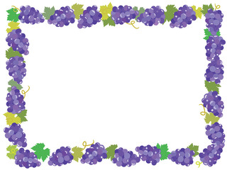 葡萄のフレームイラスト