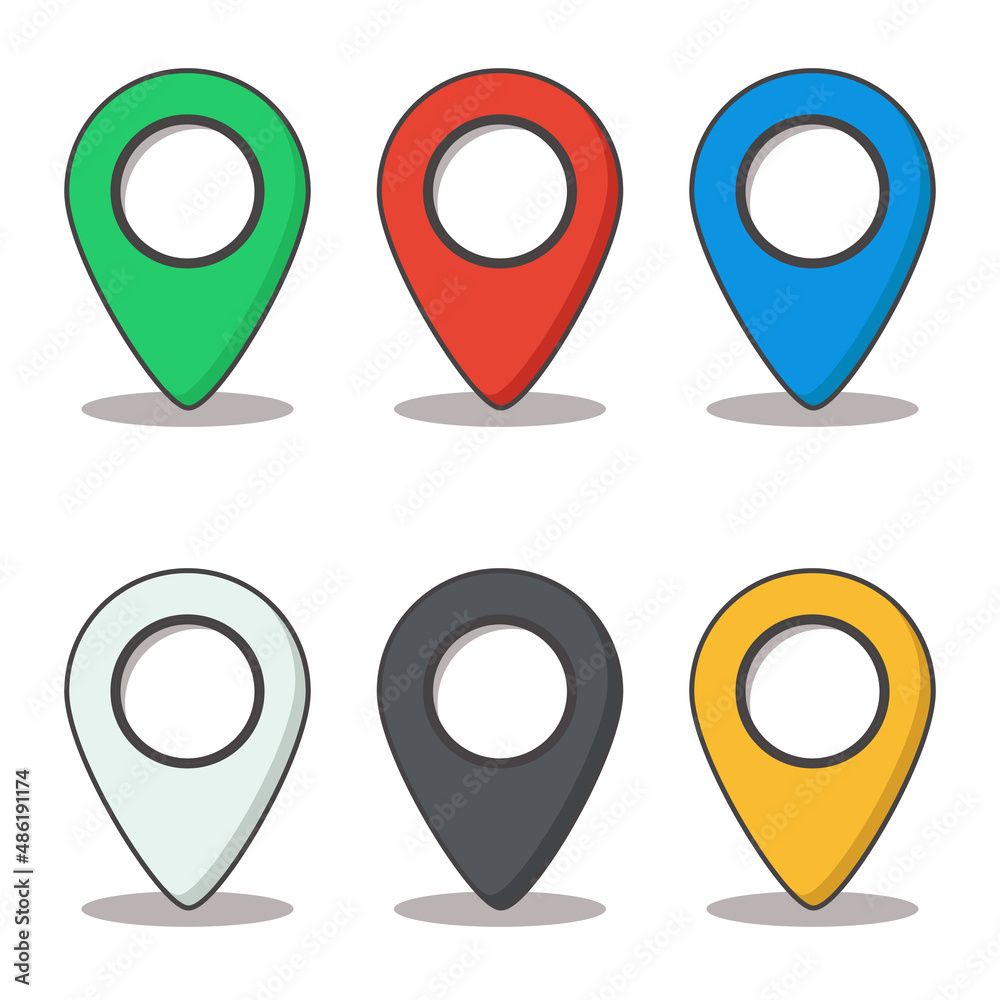 Poster Colorful map points. Vector point cursor set.