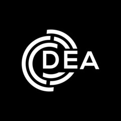 Obraz premium DEA letter logo design on black background. DEA creative initials letter logo concept. DEA letter design.