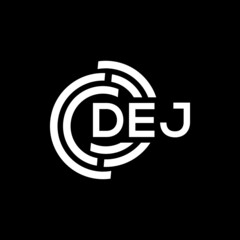 DEJ letter logo design on black background. DEJ creative initials letter logo concept. DEJ letter design.