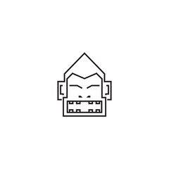 MONKEY HEAD LINE FUNNY LOGO DESIGN VECTOR ILLUSTRATION ICON SYMBOLS