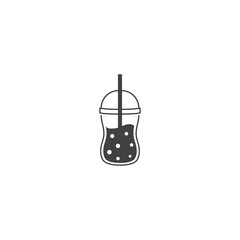 boba drink cup hipster logo design vector graphic icon symbol illustration