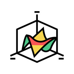 3d graph color icon vector. 3d graph sign. isolated symbol illustration