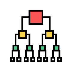 binary decision diagram color icon vector. binary decision diagram sign. isolated symbol illustration