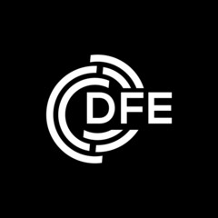 Obraz premium DFE letter logo design on black background. DFE creative initials letter logo concept. DFE letter design.