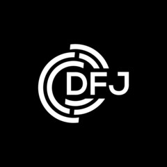 DFJ letter logo design on black background. DFJ creative initials letter logo concept. DFJ letter design.