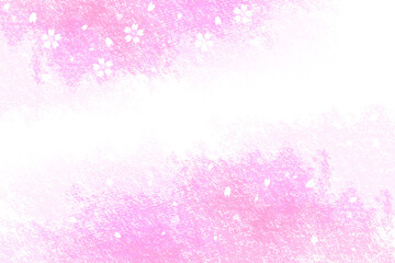 桜とピンクのオイルパステルで描いた抽象的な背景
