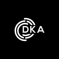 Fototapeta premium DKA letter logo design on black background. DKA creative initials letter logo concept. DKA letter design.