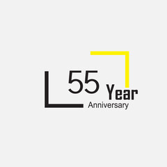 55 Year Anniversary Logo Vector Template Design Illustration elegant
