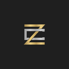 CZ, ZC, C AND Z Abstract initial monogram letter alphabet logo design - obrazy, fototapety, plakaty