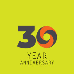 30 Year Anniversary Logo Vector Template Design Illustration elegant