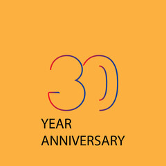 30 Year Anniversary Logo Vector Template Design Illustration elegant