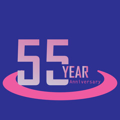 55 Year Anniversary Logo Vector Template Design Illustration elegant