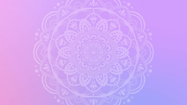 動くマンダラのイラストと美しいグラデーションパーティクル背景
