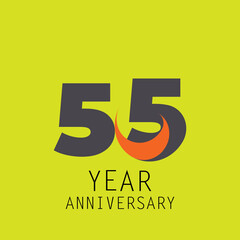Obraz premium 55 Year Anniversary Logo Vector Template Design Illustration elegant