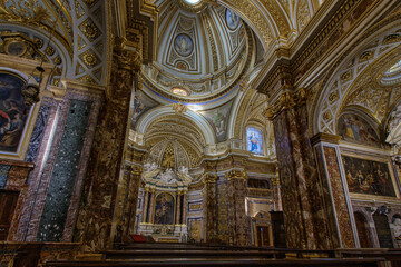 Fototapeta na wymiar The church of S. Antonio dei Portoghesi in the Campo Marzio district of Rome 