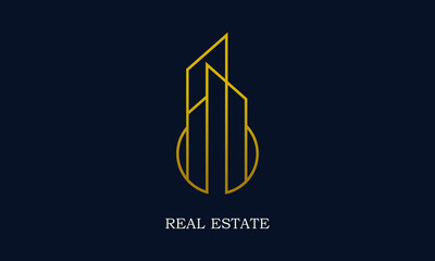 Luxury real estate logo design. Architectural Construction logo design concept template.