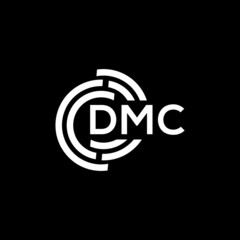 DMC letter logo design on black background. DMC creative initials letter logo concept. DMC letter design.