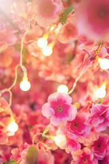 romantic peach blossom lantern festival promotion poster background