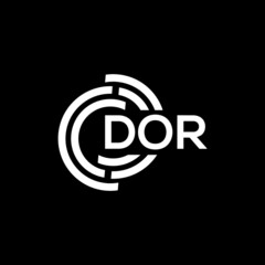 Fototapeta premium DOR letter logo design on black background. DOR creative initials letter logo concept. DOR letter design.