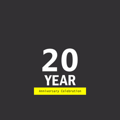 20 Year Anniversary Logo Vector Template Design Illustration elegant