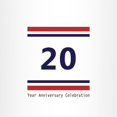 20 Year Anniversary Logo Vector Template Design Illustration elegant