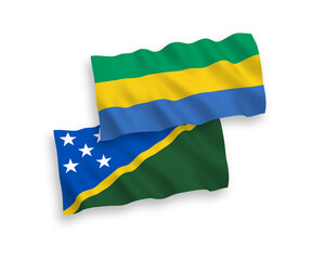 Flags of Solomon Islands and Gabon on a white background