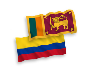 Flags of Sri Lanka and Colombia on a white background