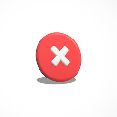 wrong botton 3d icon render