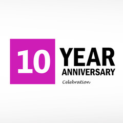 Fototapeta premium 10 Year Anniversary Logo Vector Template Design Illustration elegant