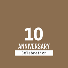 10 Year Anniversary Logo Vector Template Design Illustration elegant