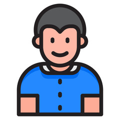 boy avatar color line style icon