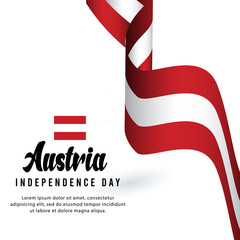 Austria flag state background. Greeting card National Independence Day of the Republic of Austria. Vector Illustration flag.