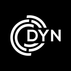 DYN letter logo design on black background. DYN creative initials letter logo concept. DYN letter design.