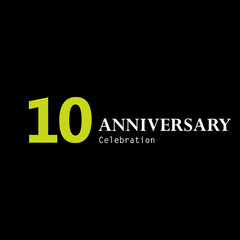 10 Year Anniversary Logo Vector Template Design Illustration elegant