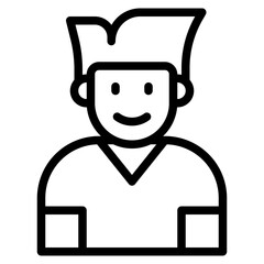 boy avatar outline style icon