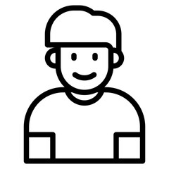 boy avatar outline style icon